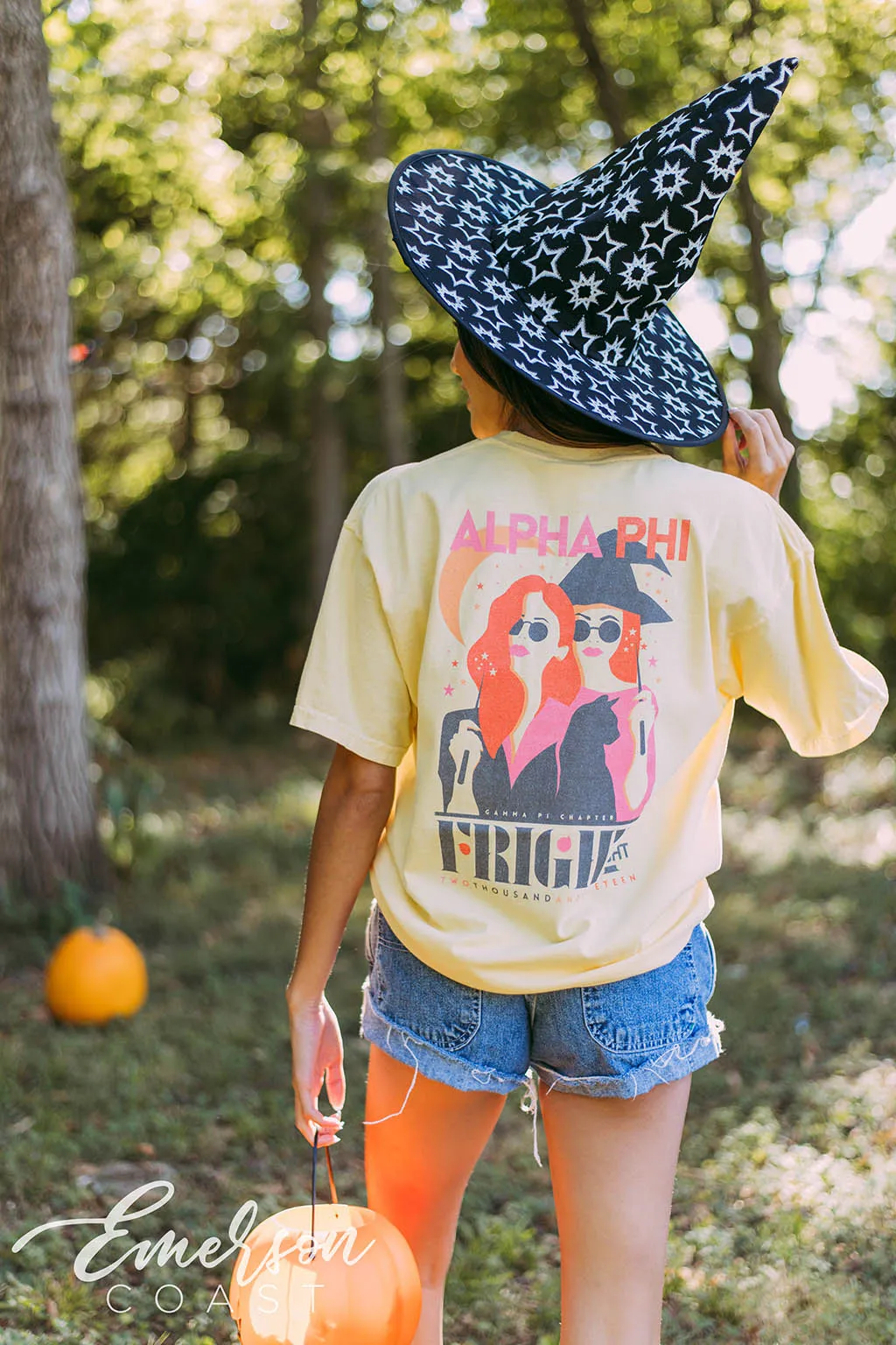 Alpha Phi Light Yellow Fright Night Tee