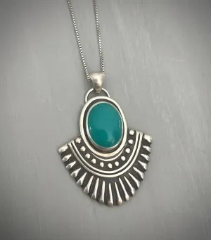 Amazonite Boho Fan Pendant