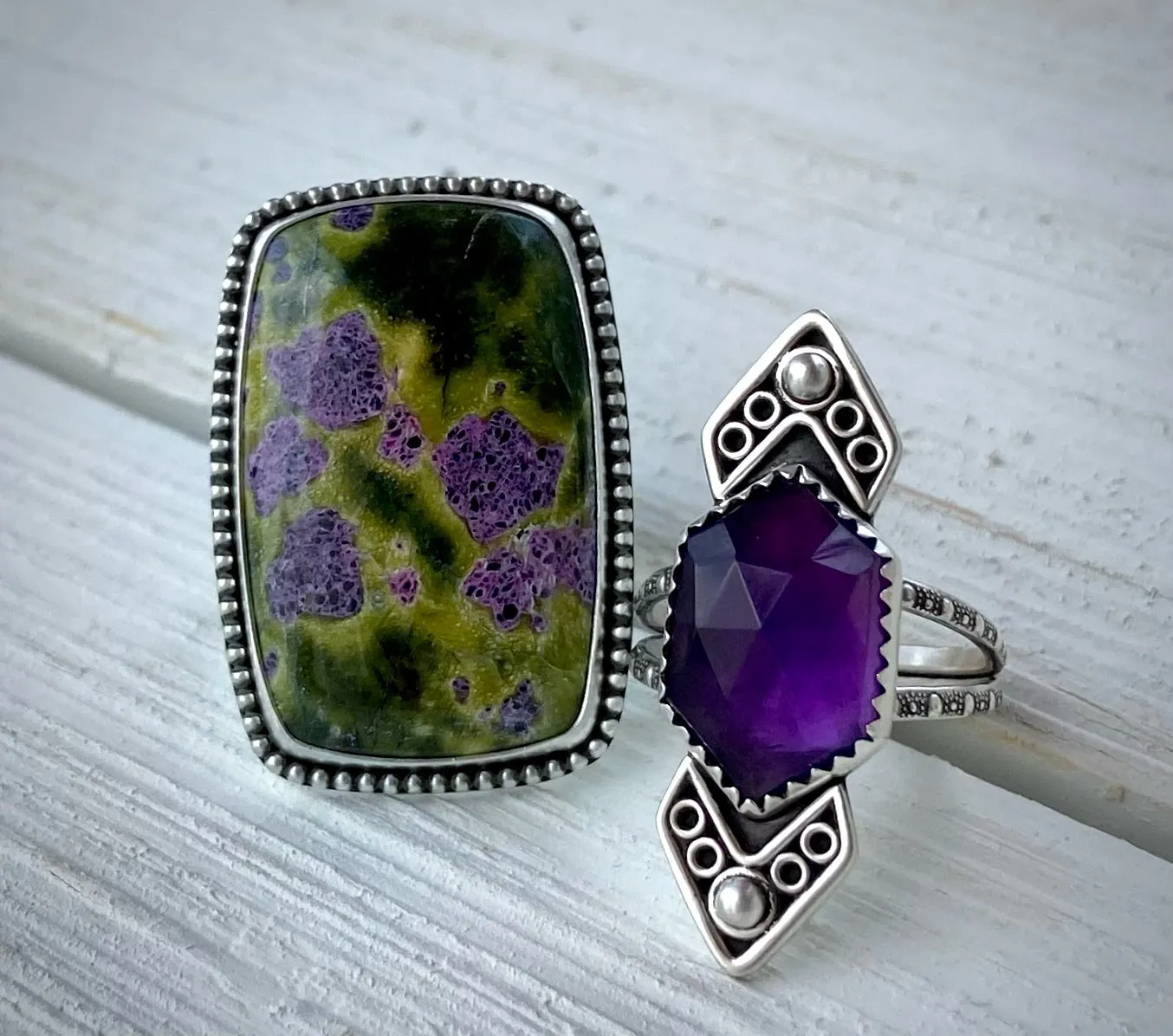 Amethyst Chevron Ring