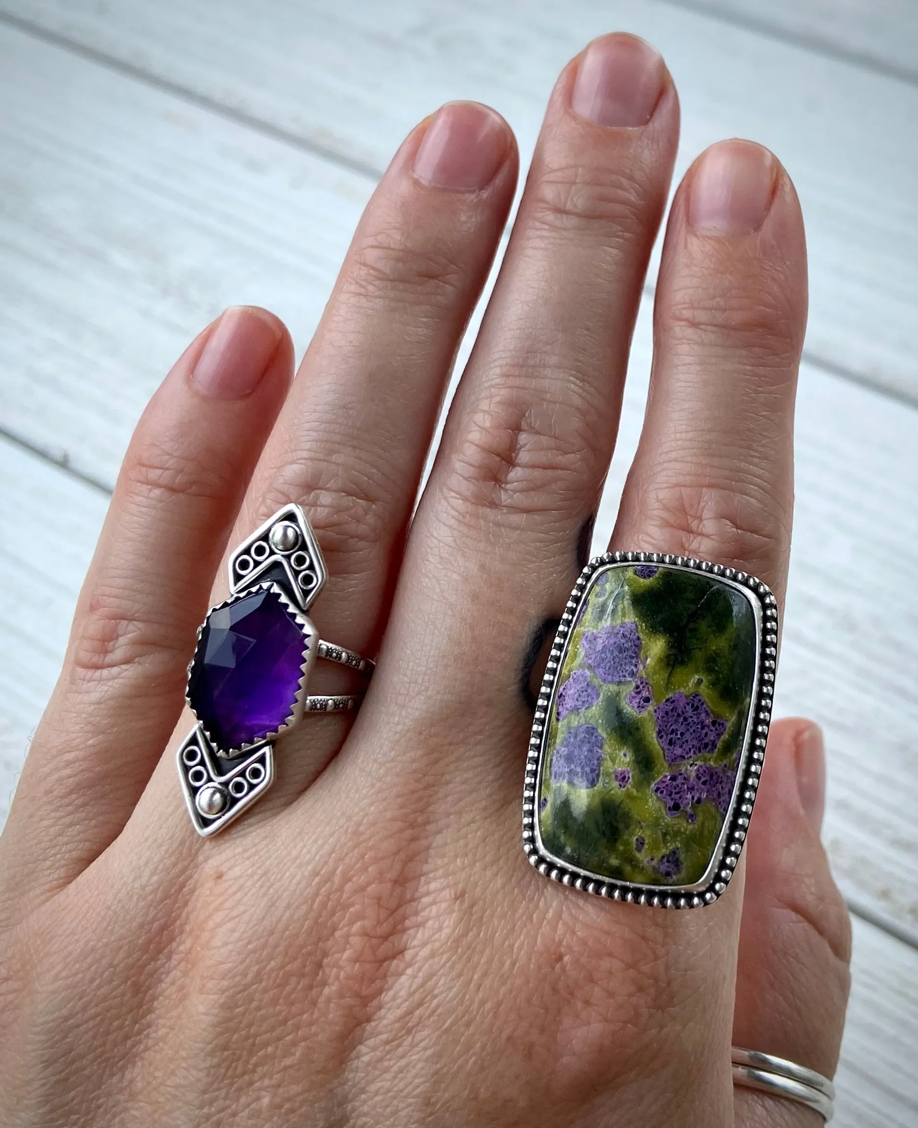 Amethyst Chevron Ring