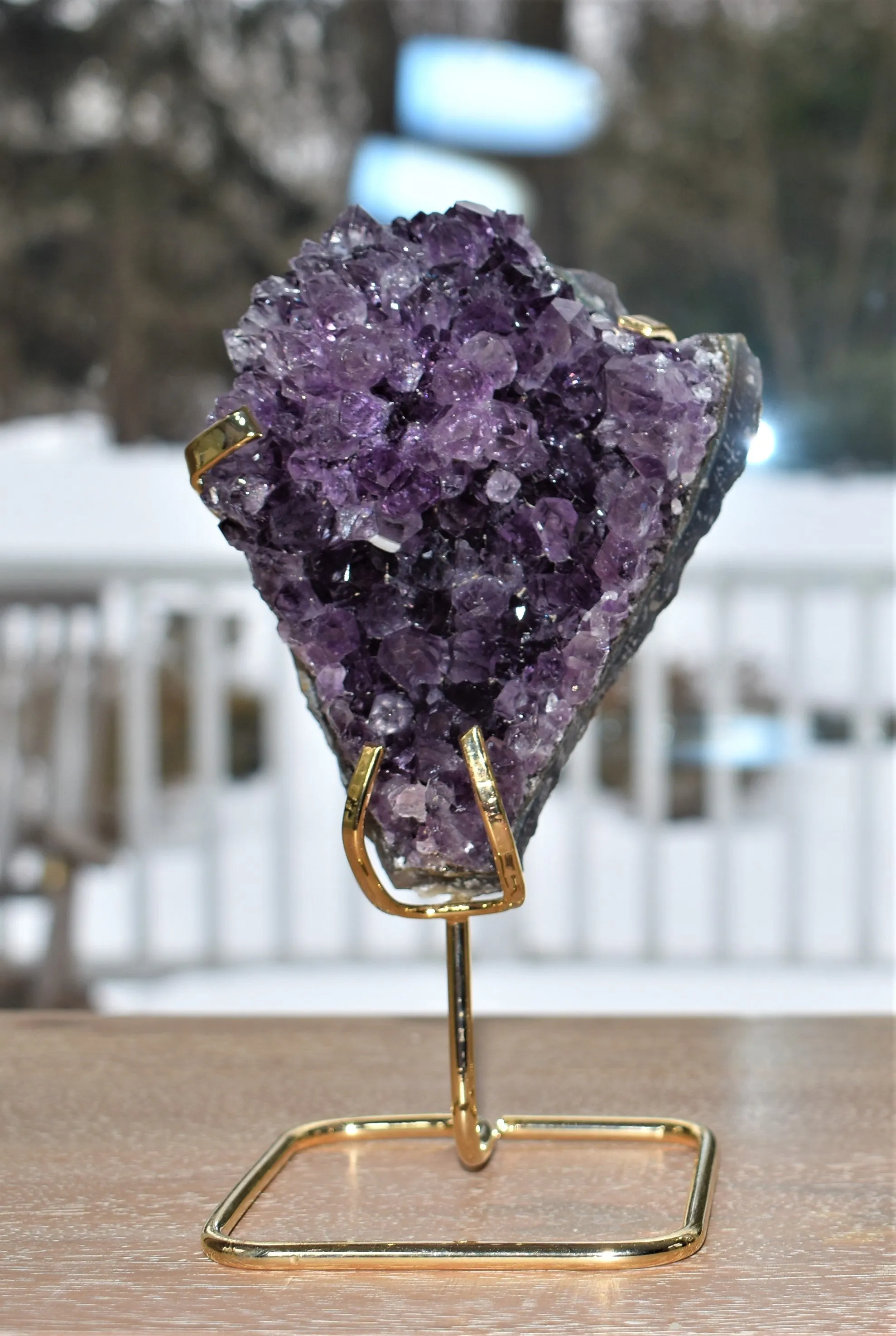 Amethyst Cluster on Wire Stand