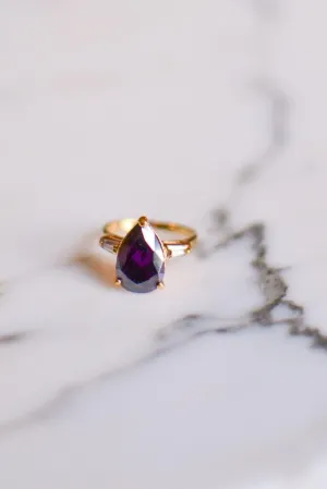 Amethyst CZ Statement Ring
