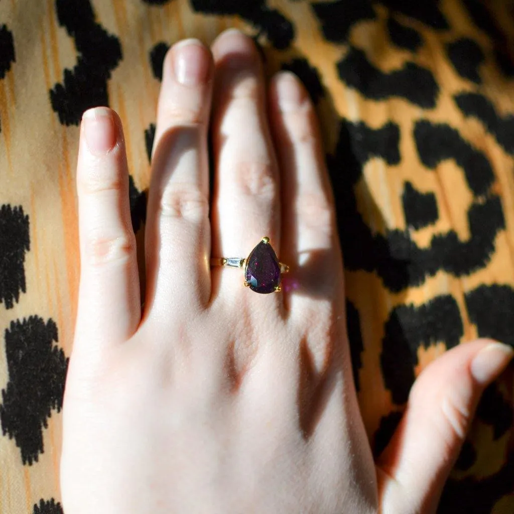 Amethyst CZ Statement Ring