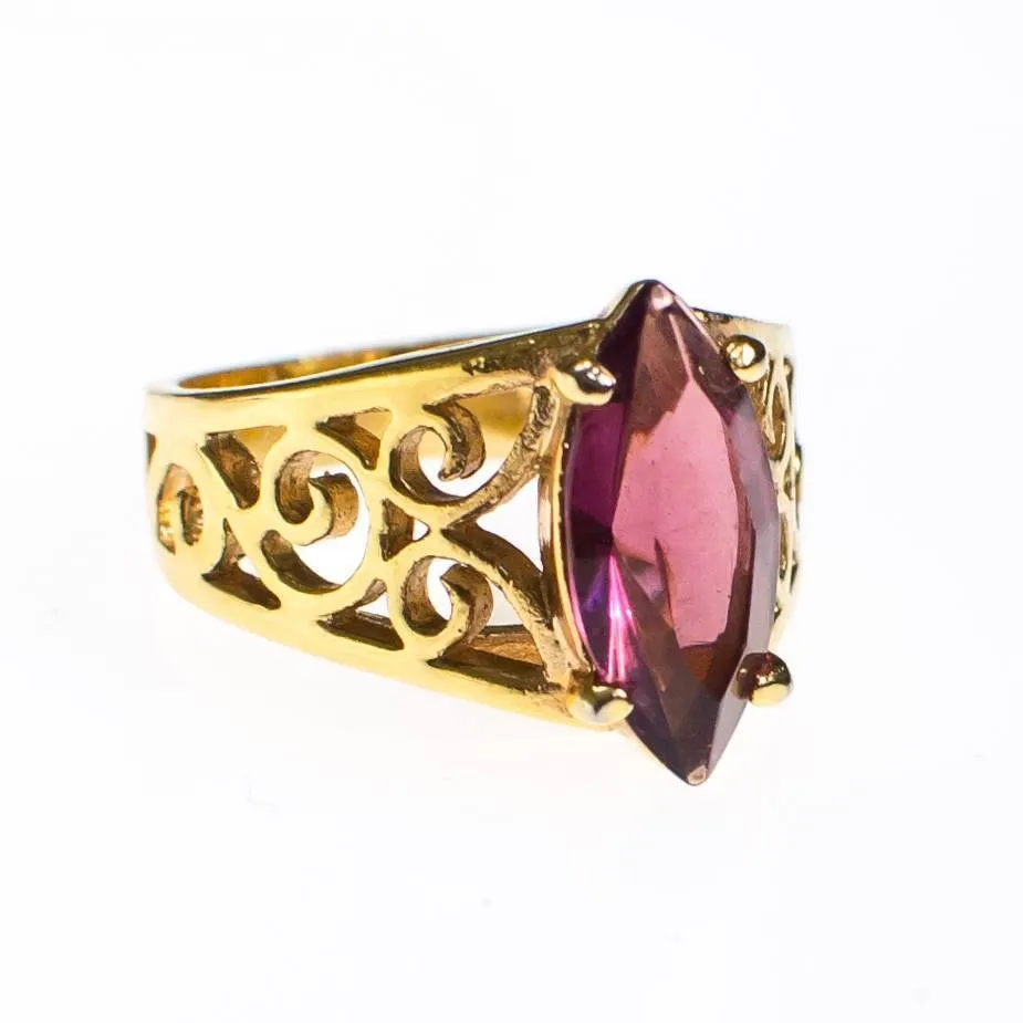 Amethyst Statement Ring, Gold Plated