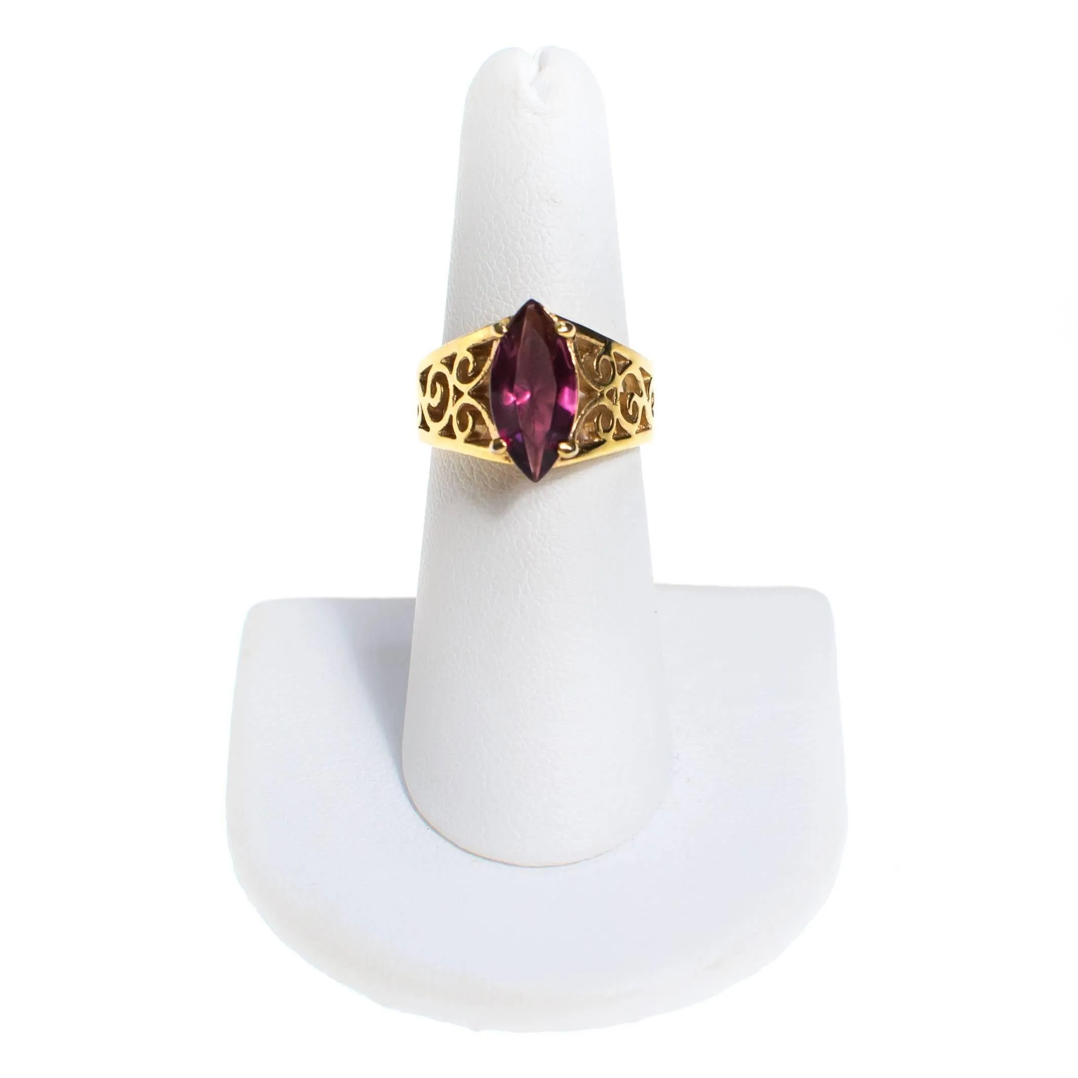 Amethyst Statement Ring, Gold Plated