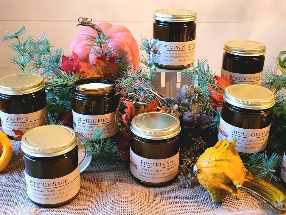 Apple Orchard Soy Wax Candle | 9 oz Amber Apothecary Jar