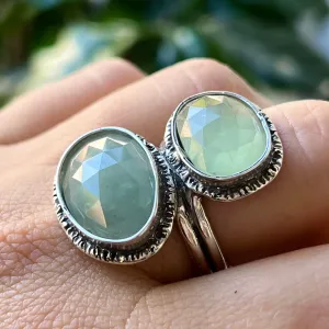 Aquamarine Statement Ring- Sz 8