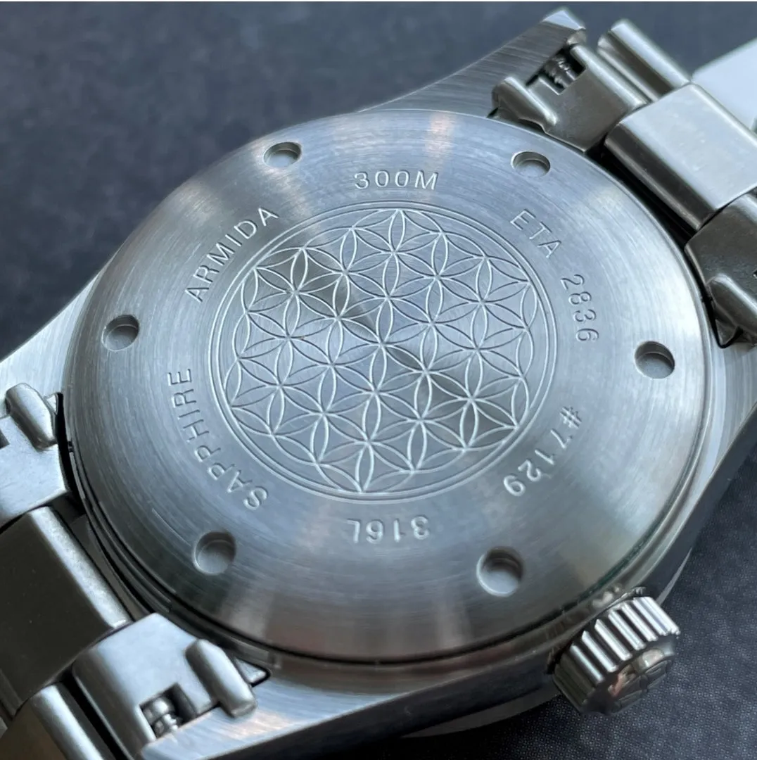 Armida A6 36mm gilt printing and hands Watch