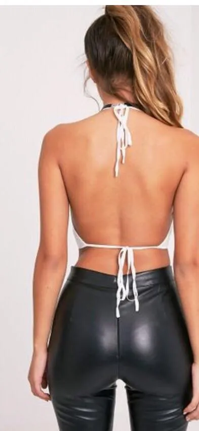 Baby Be Mine Halter Neck Backless Sequin Crop Top