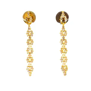 Baguette Diamond Link Art Deco Earrings In 14K