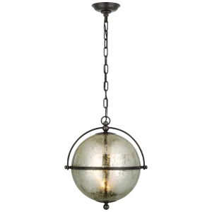 Bayridge Large Pendant in Aged Iron with Antique Mercury Glass