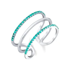 Between the Lines - 18K White Gold Natural Paraiba Tourmaline Ring