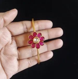 Bindu P Jadau Kundan Simple Kada Ruby