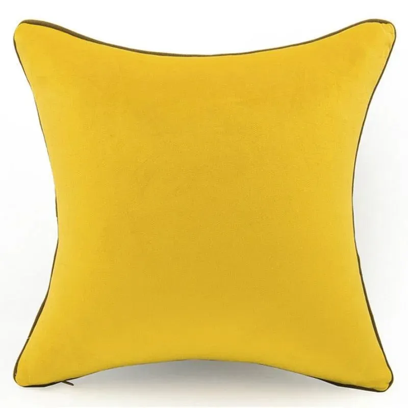 Birds and Wilderness Golden Jacquard Throw Pillow Cover