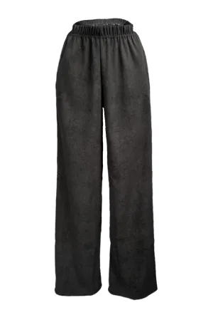 BLACK MOLESKIN STRAIGHT LEG TROUSER