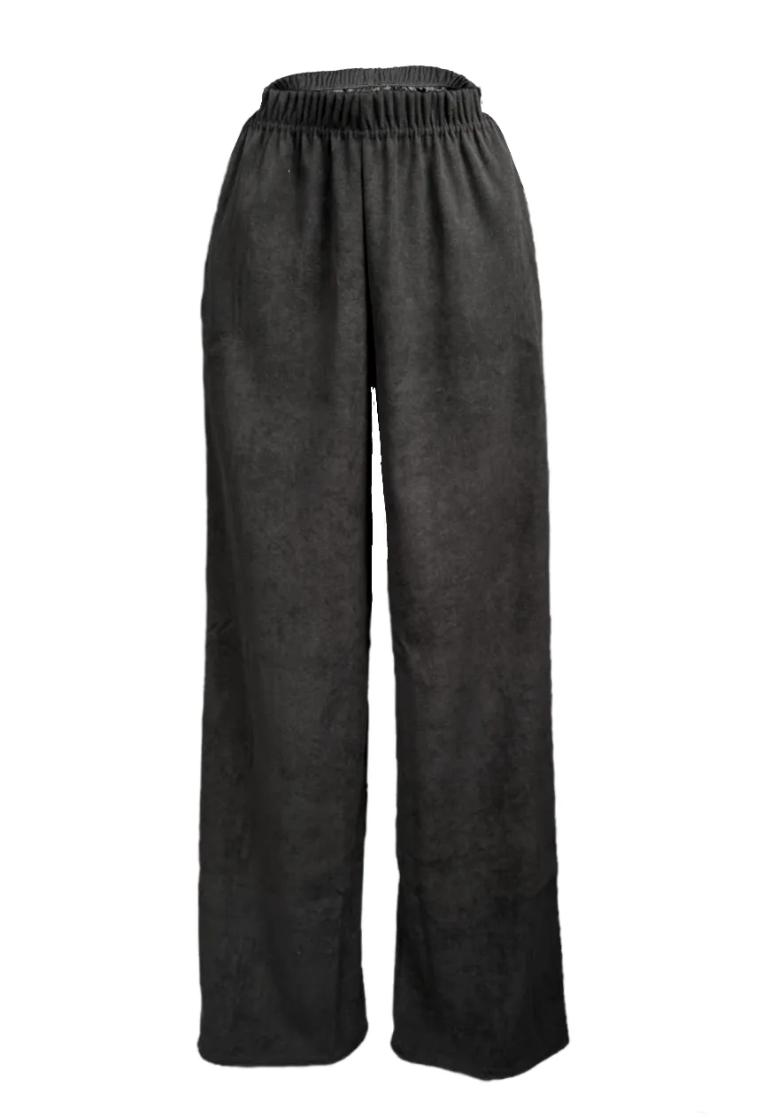BLACK MOLESKIN STRAIGHT LEG TROUSER