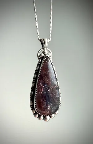 Bloodshot Iolite Sunstone Pendant