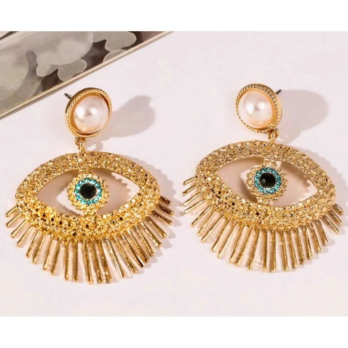 Blue Eye Statement Earrings