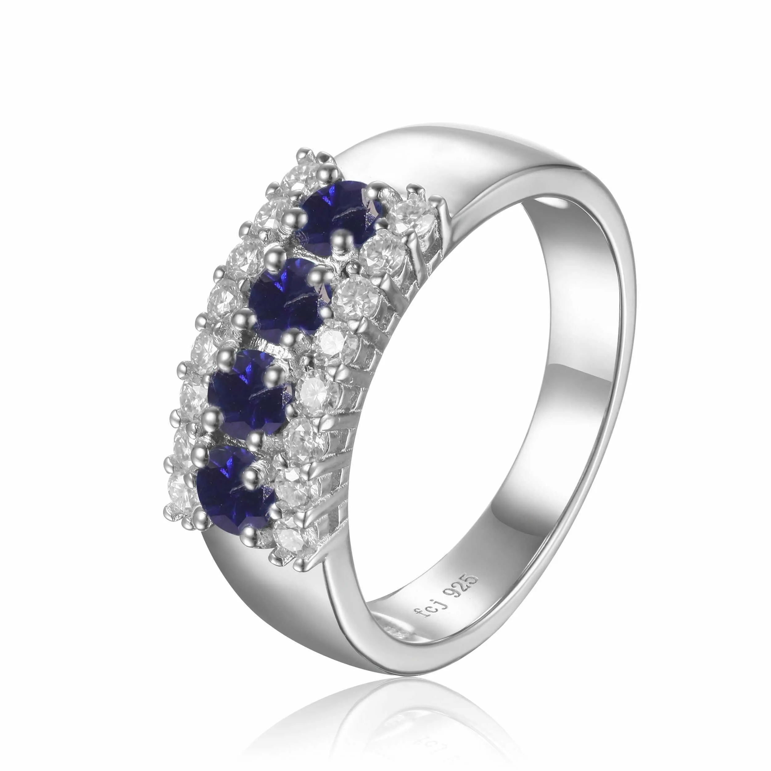 Blue Sapphire Chunky Statement Ring