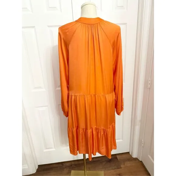 Bognar Blu Womens Tiered Orange Dress Size XL