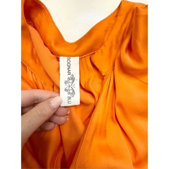 Bognar Blu Womens Tiered Orange Dress Size XL