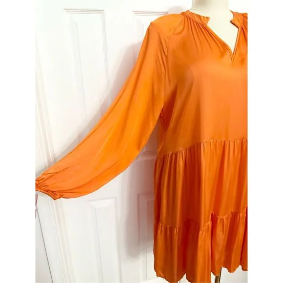 Bognar Blu Womens Tiered Orange Dress Size XL