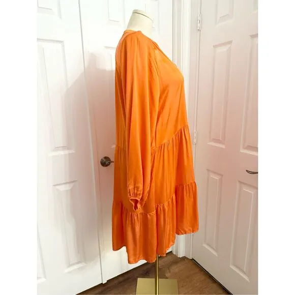 Bognar Blu Womens Tiered Orange Dress Size XL