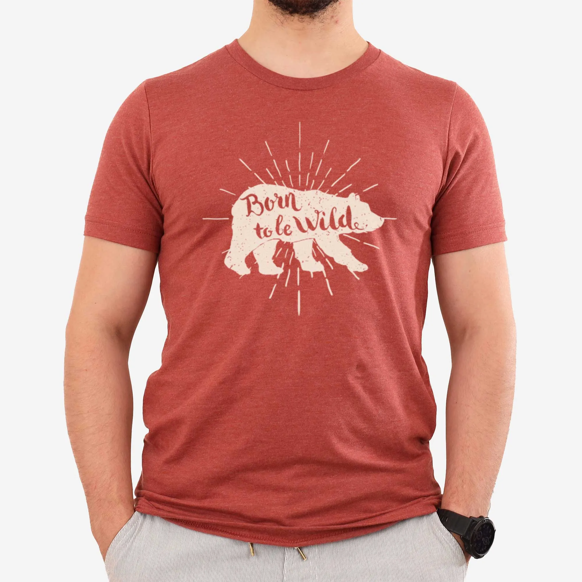 Born to Be Wild Bear - Adult Unisex Jersey Crew Tee