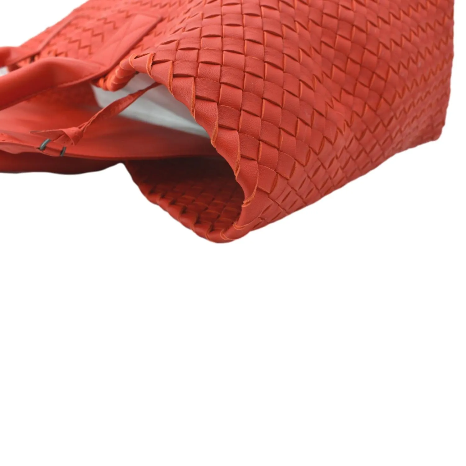 BOTTEGA VENETA Medium Cabat Intreccio Leather Tote Bag Red