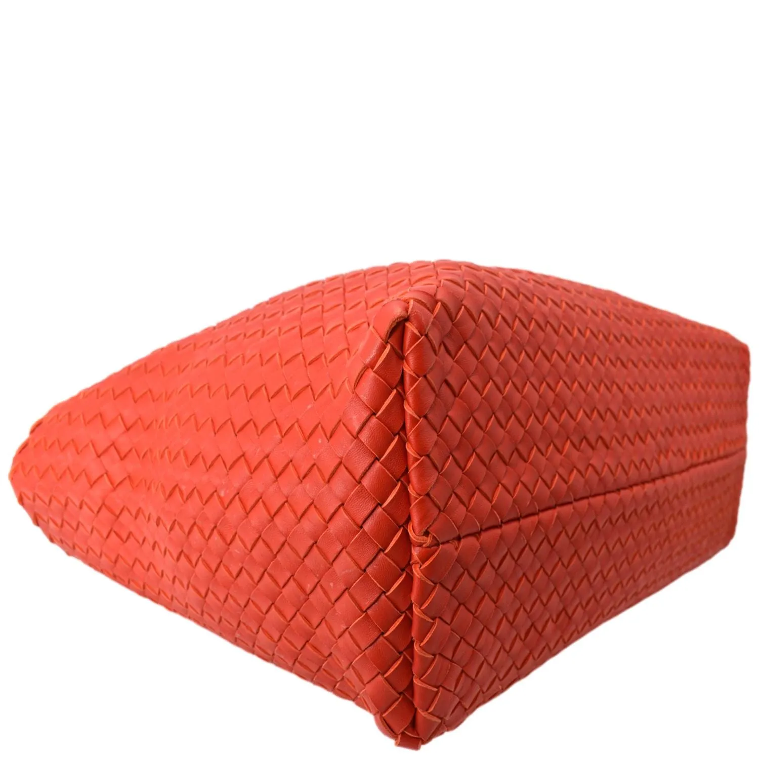 BOTTEGA VENETA Medium Cabat Intreccio Leather Tote Bag Red