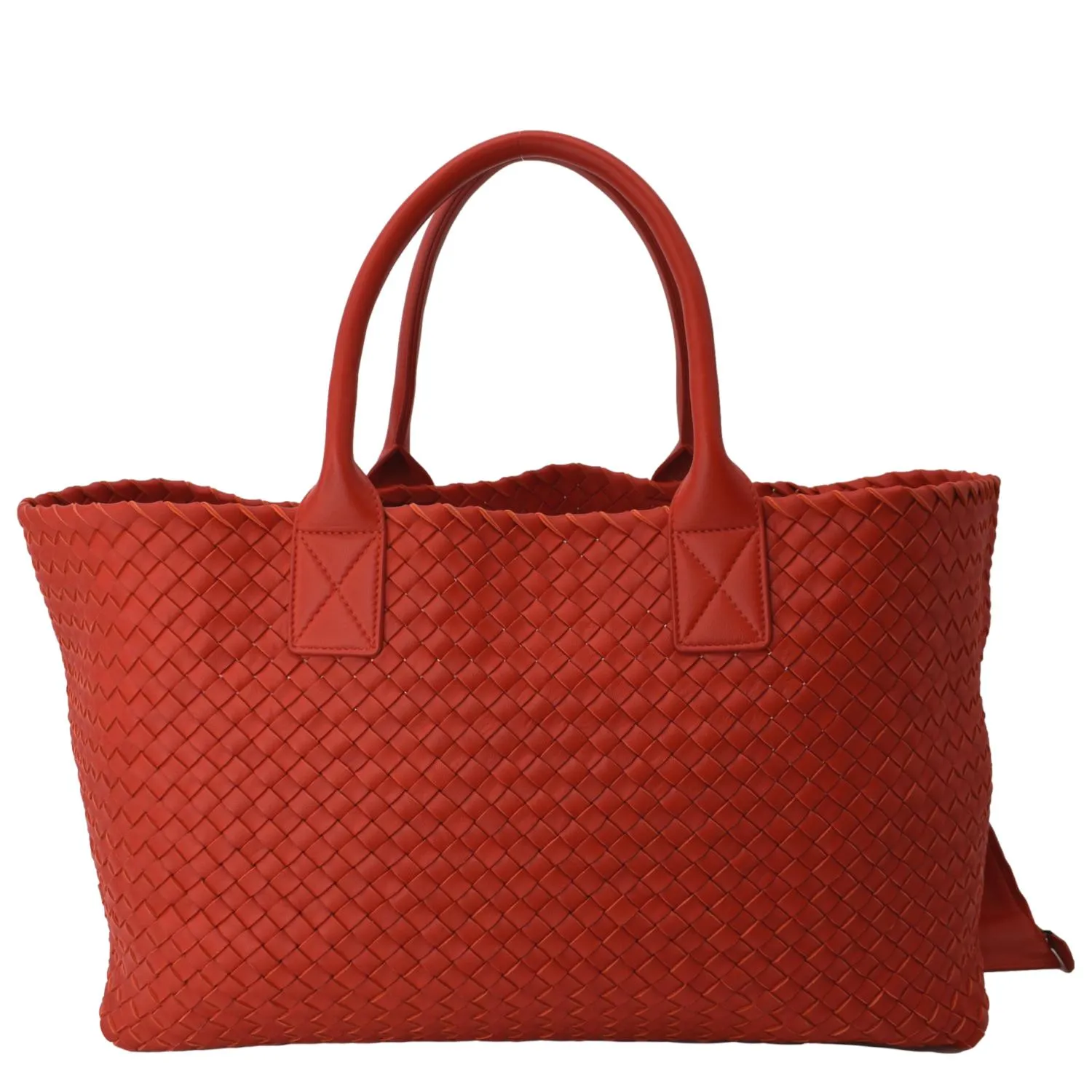 BOTTEGA VENETA Medium Cabat Intreccio Leather Tote Bag Red