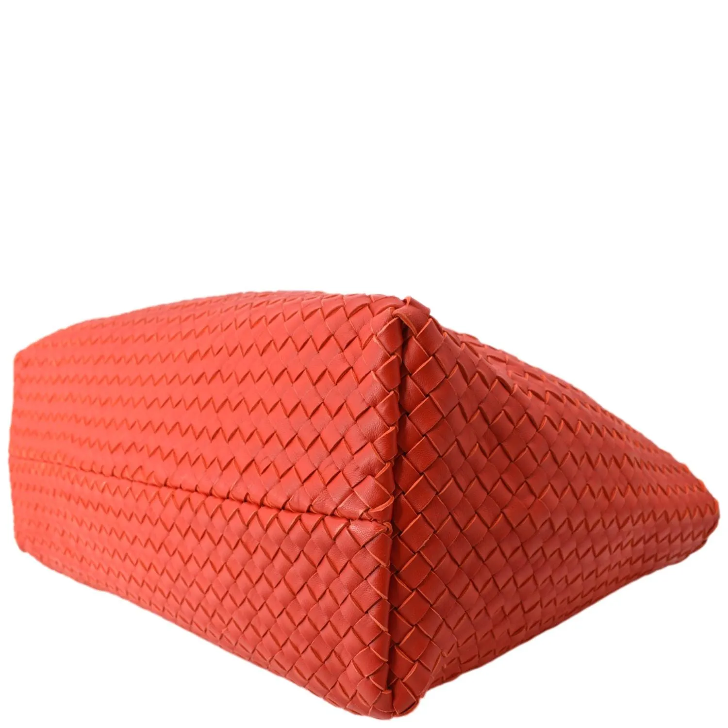 BOTTEGA VENETA Medium Cabat Intreccio Leather Tote Bag Red