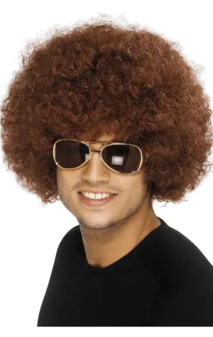 Brown Unisex Economy Afro Wig