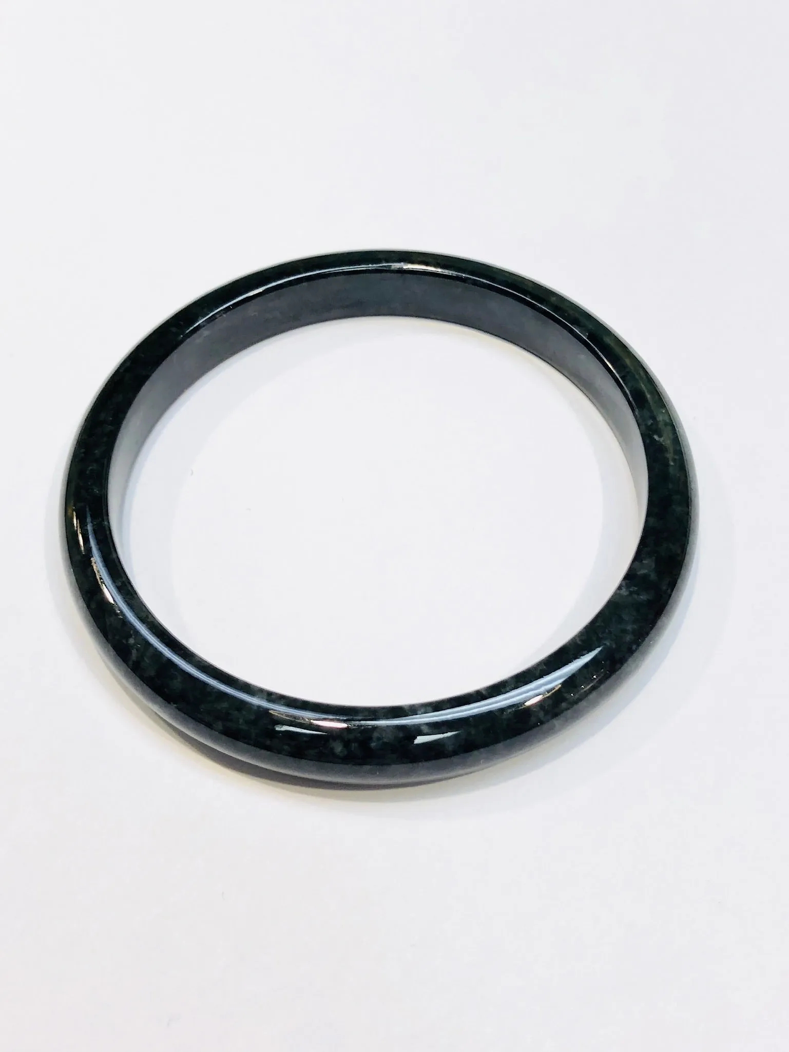 Burmese Black Jadeite Comfort Fit Bangle