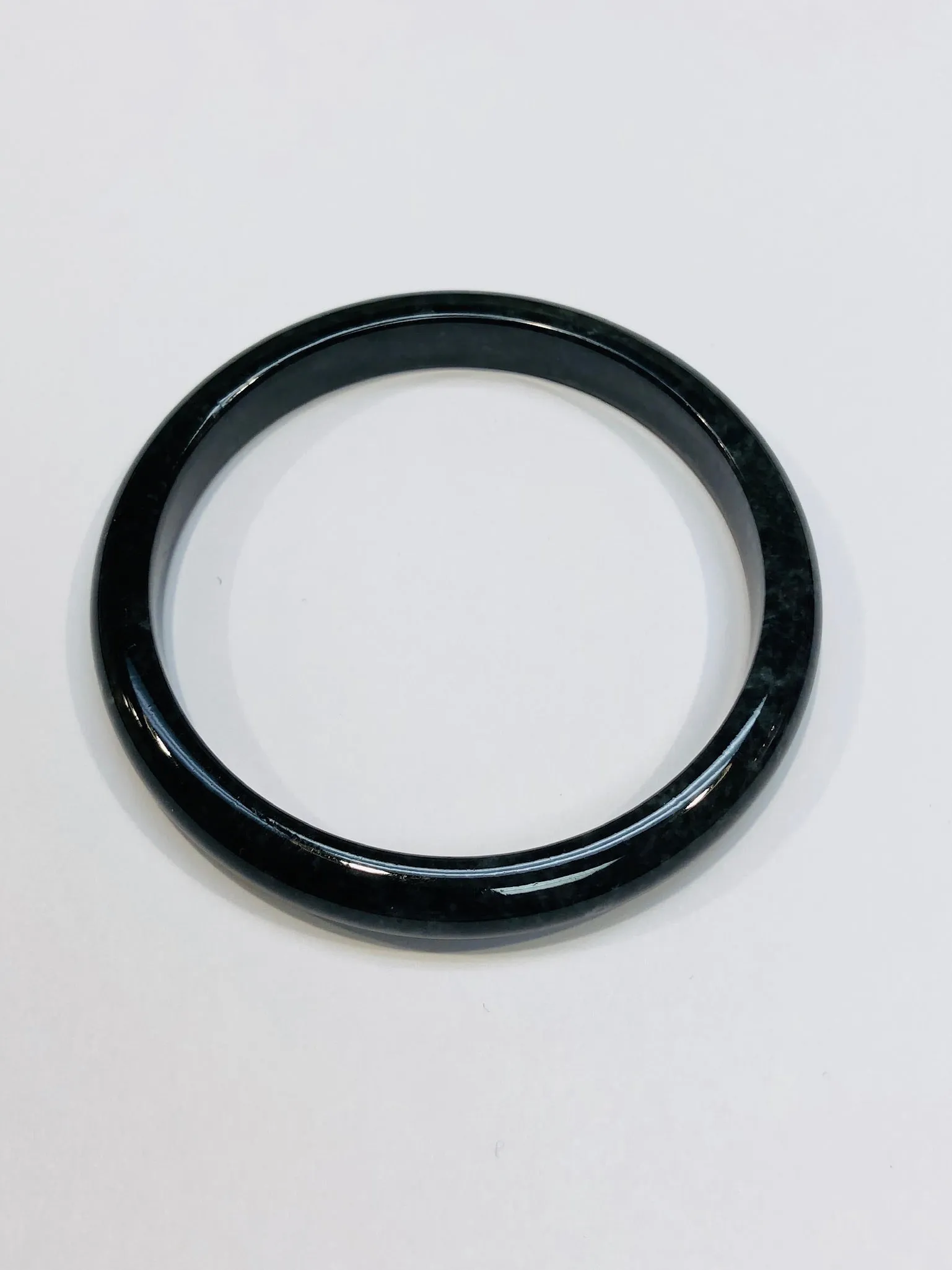 Burmese Black Jadeite Comfort Fit Bangle