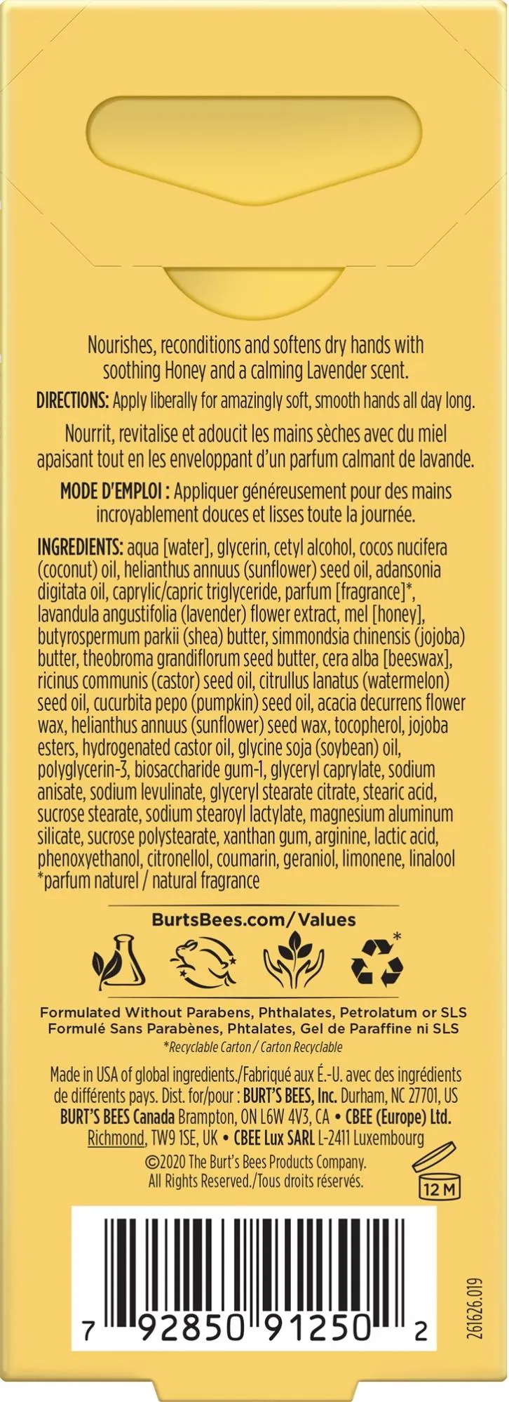 Burts Bees Naturally Clean Hand Cream 28.3g