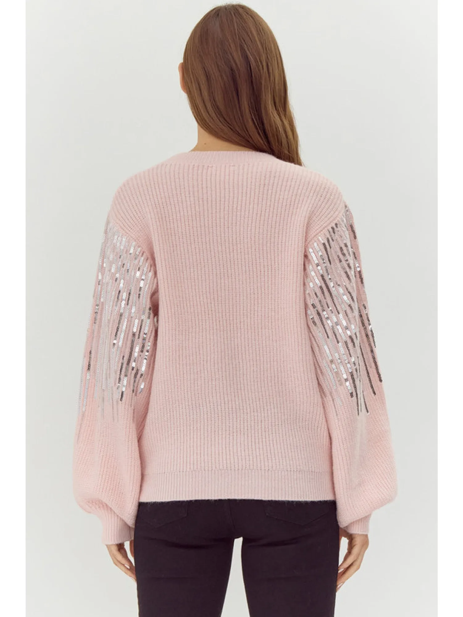 Carson Baby Pink Sequin Sweater