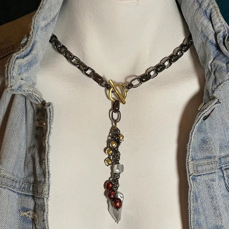 Carson Mixed Metal and Pearl Necklace