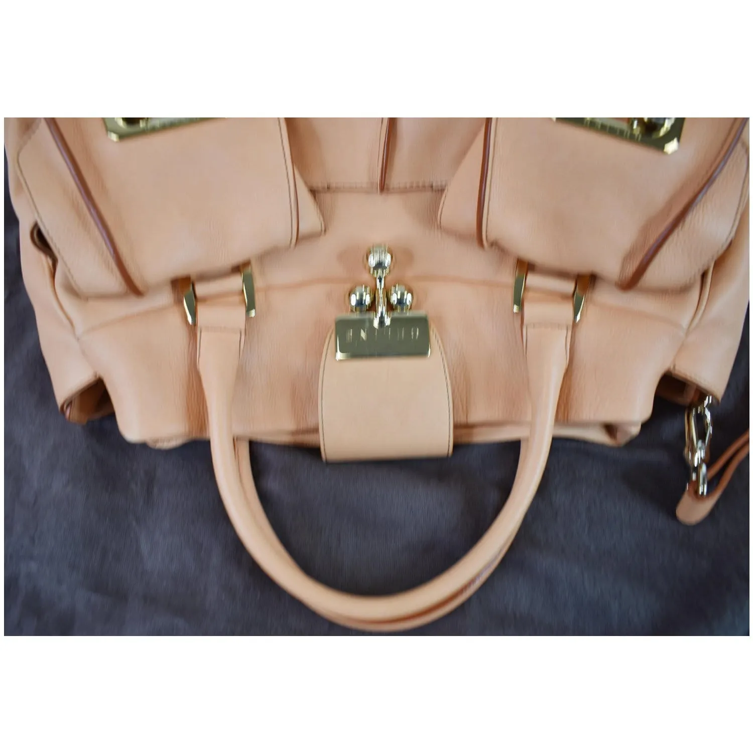CELINE Blossom Leather Top Handle Tote Bag Peach - Final Sale