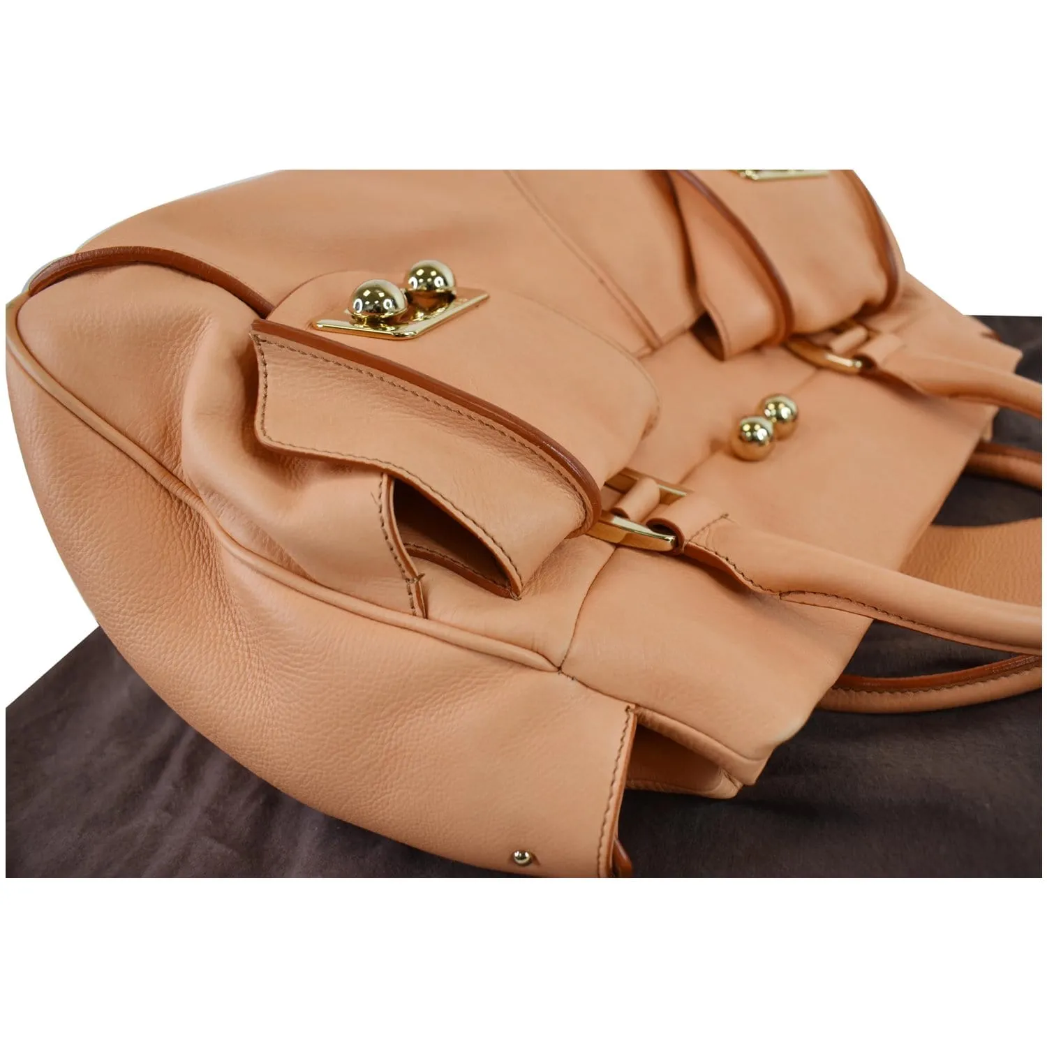 CELINE Blossom Leather Top Handle Tote Bag Peach - Final Sale