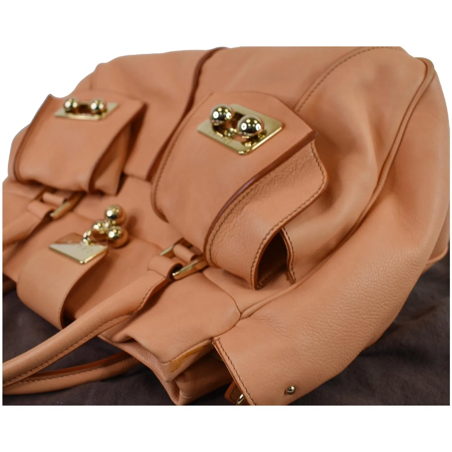 CELINE Blossom Leather Top Handle Tote Bag Peach - Final Sale