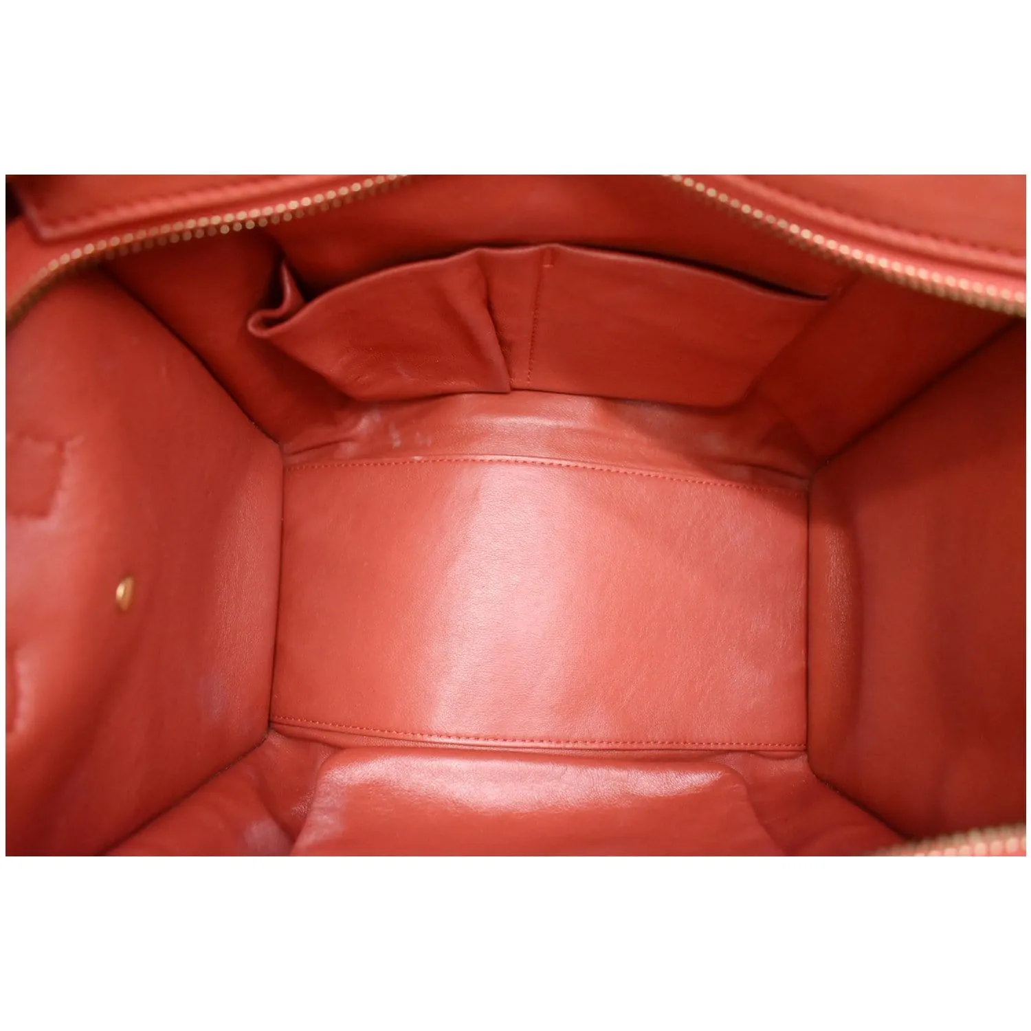 CELINE Micro Luggage Calfskin Leather Tote Bag Red - 25% OFF