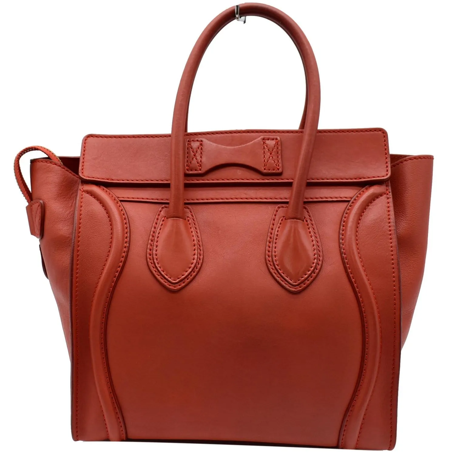 CELINE Micro Luggage Calfskin Leather Tote Bag Red - 25% OFF