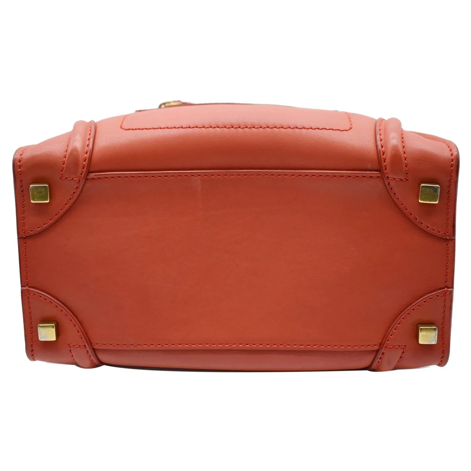 CELINE Micro Luggage Calfskin Leather Tote Bag Red - 25% OFF