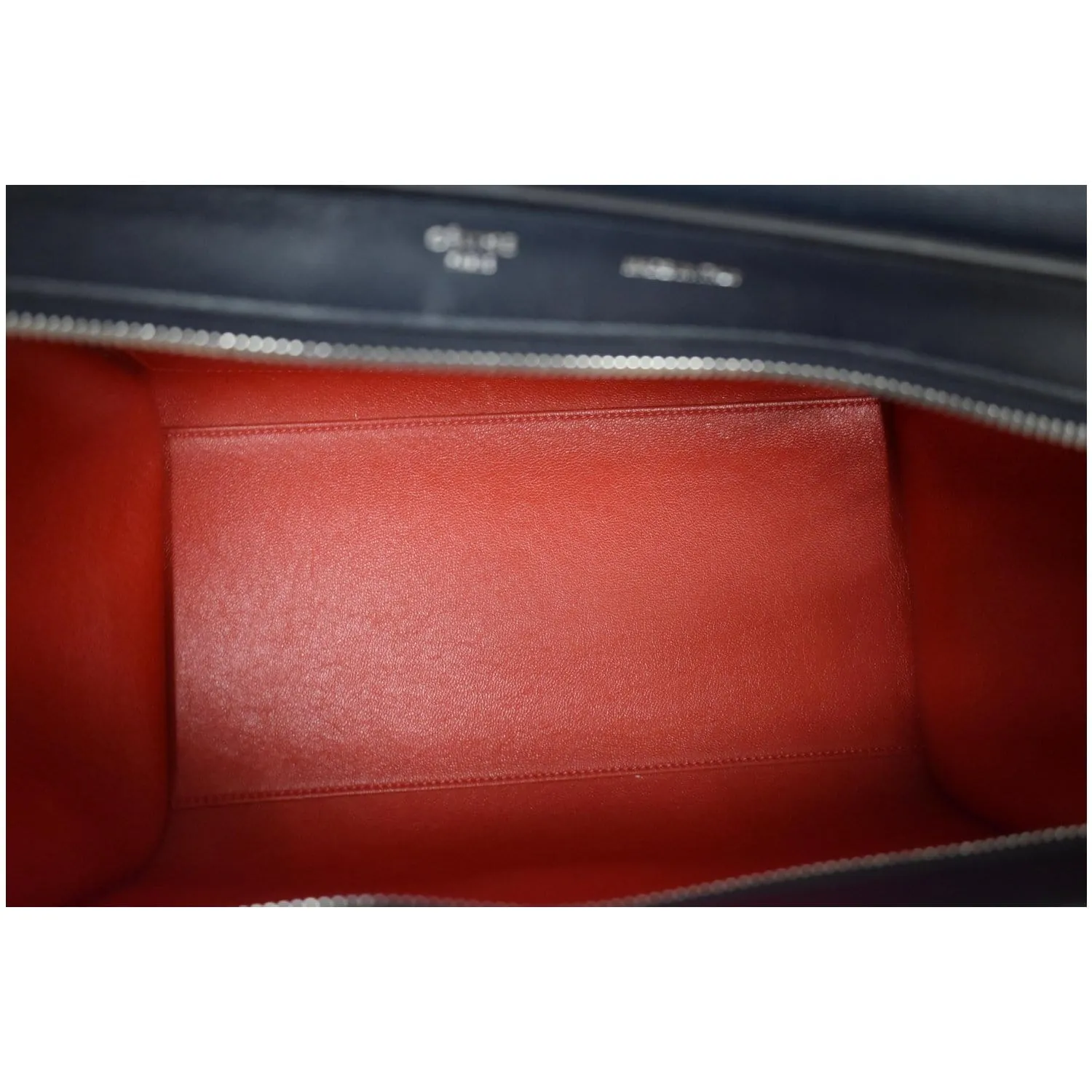 CELINE Trapeze Small 2way Leather Tote Shoulder Bag Blue