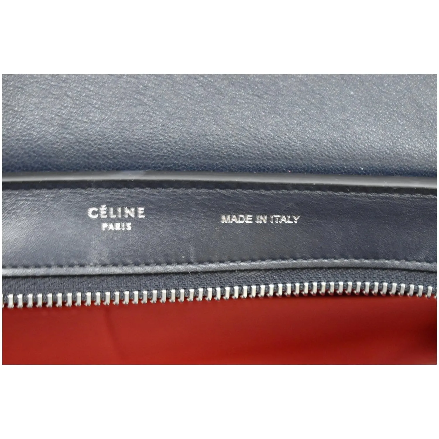 CELINE Trapeze Small 2way Leather Tote Shoulder Bag Blue