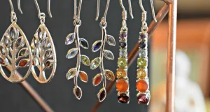 Chakra Gemstone Sterling Silver Handcrafted Earrings FB1050