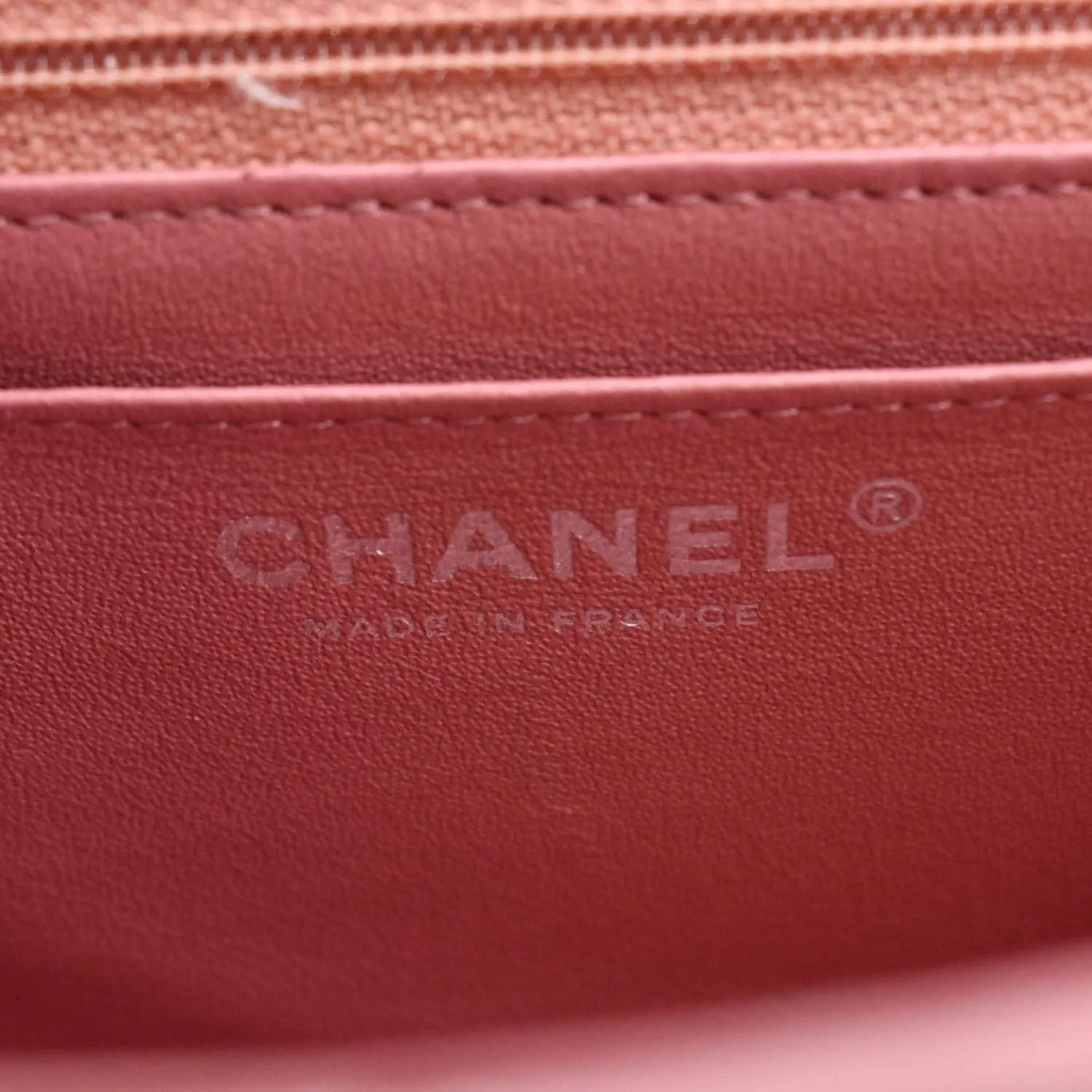 CHANEL Mini Square Flap Leather Crossbody Bag Pink
