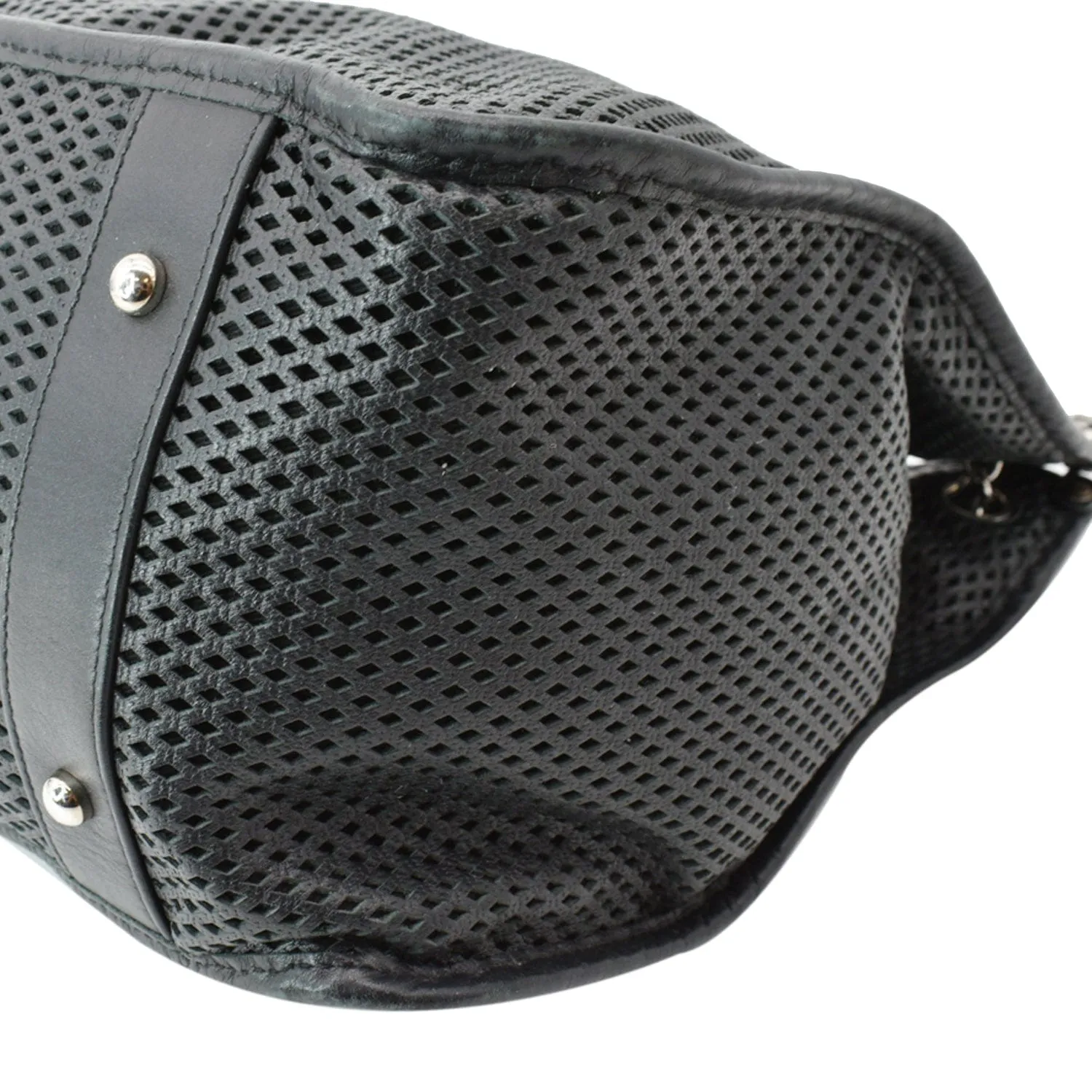 CHANEL Perforated Up In The Air Calfskin Tote Bag Black