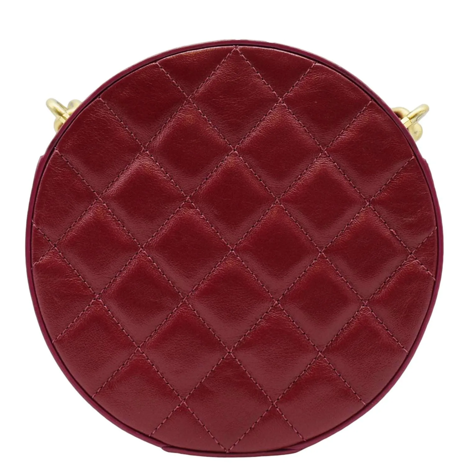CHANEL Round As Earth Leather Crossbody Bag Fuchsia